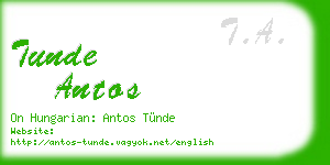 tunde antos business card